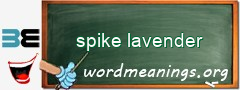 WordMeaning blackboard for spike lavender